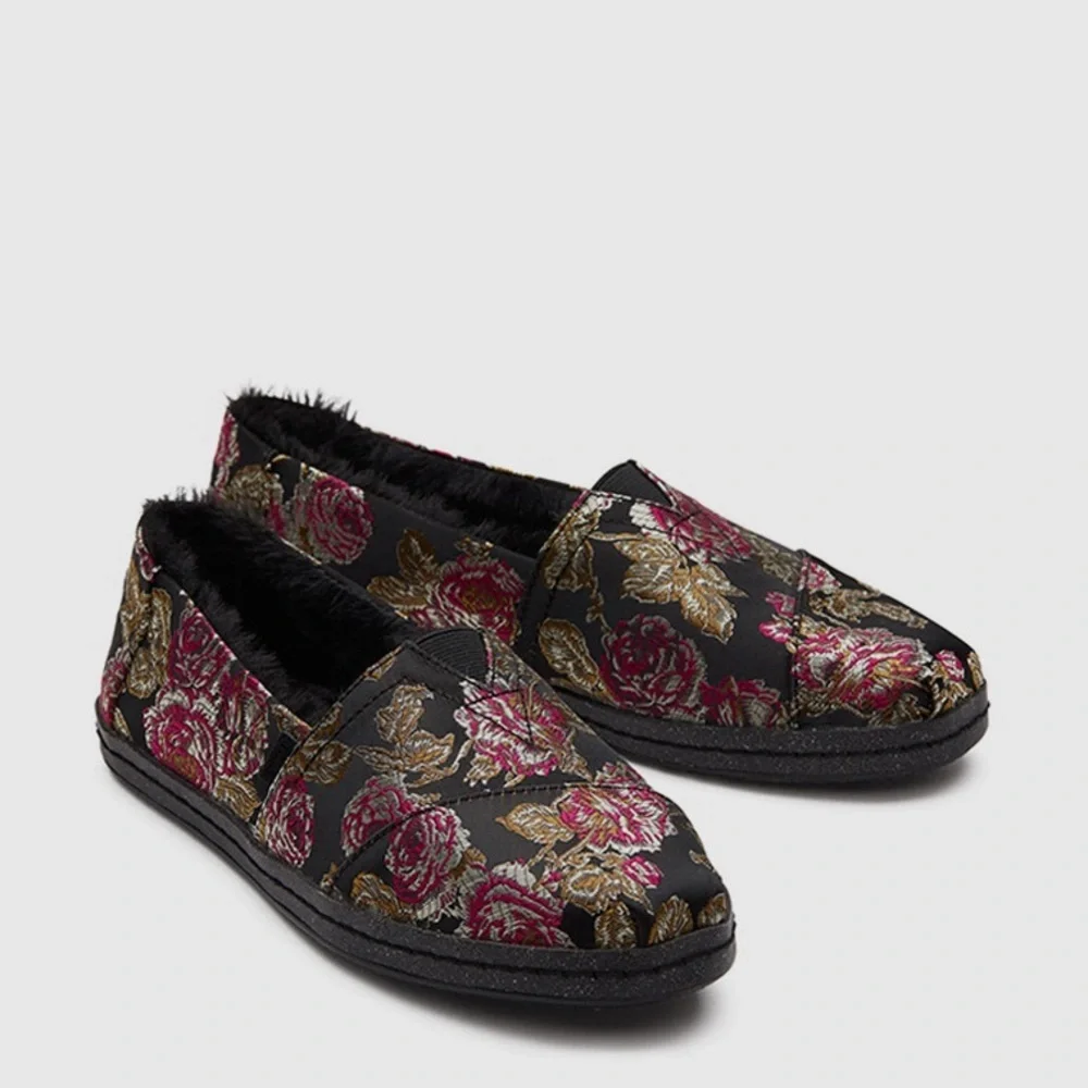 TOMS Women's Alpargata Floral Brocade slip-on shoes sz10